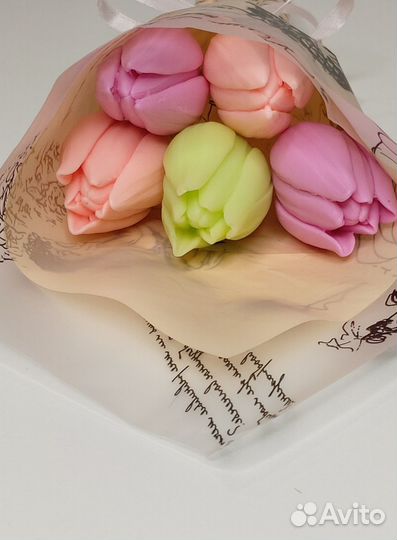 Букетики тюльпанов из мыла ручной работы