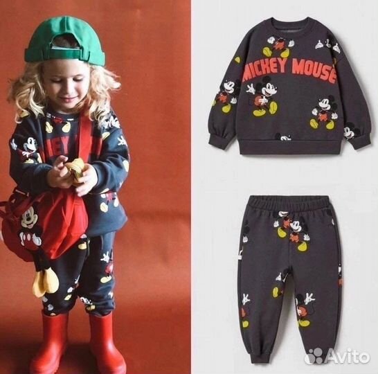 Новый флисовый костюм с Микки Маусом 104 110 128