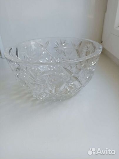 Большая хрустальная ваза салатник