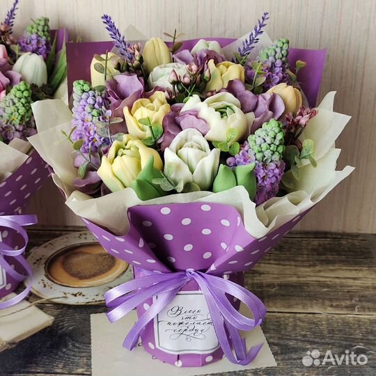 Букет из мыла,мыло ручной работы,подарок