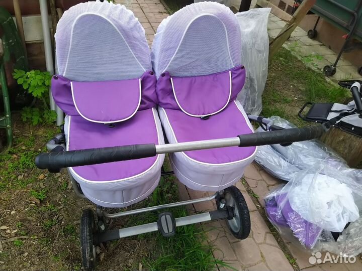 Коляска для двойни 3 в 1 микадо