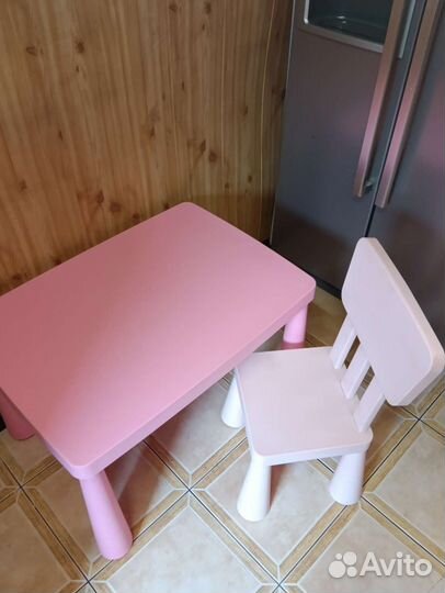 Детский стол и стул икея маммут