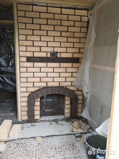 Каминная печь барбекю мангальная зона