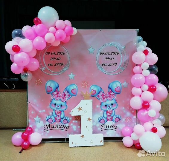 Оформление фотозоны. Банер в аренду. Коробки сюрпр