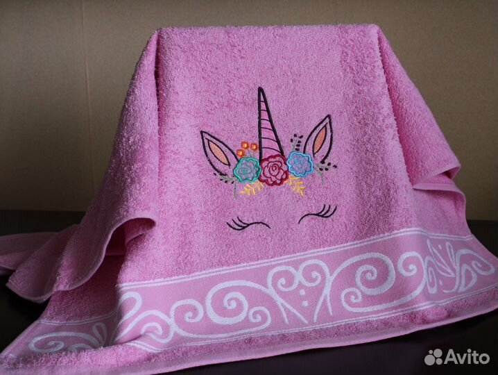 Детское полотенце банное махровое для девочки