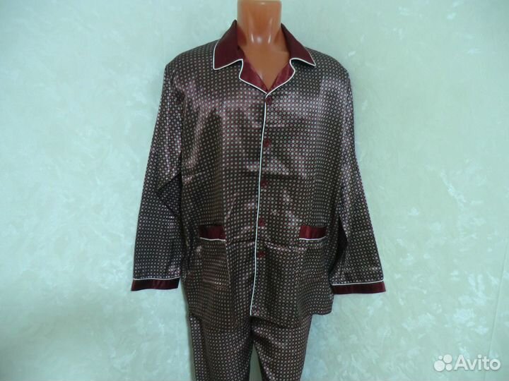 Мужская шелковая атласная пижама