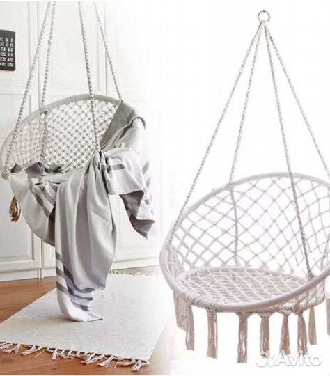 Качели плетёные, кресло-гамак подвесное