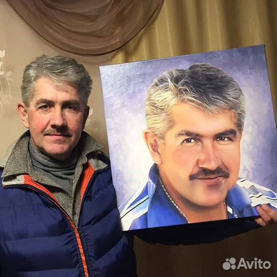 Портрет по фото на холсте