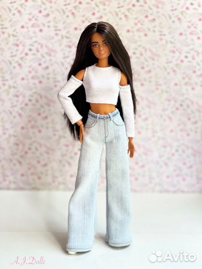 Джинсы для куклы Барби