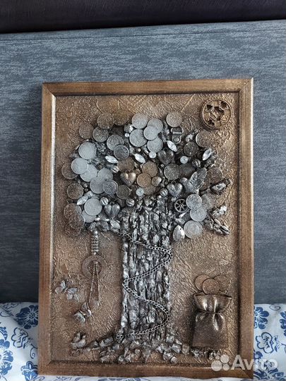 Панно денежное дерево-символ привлечения материаль