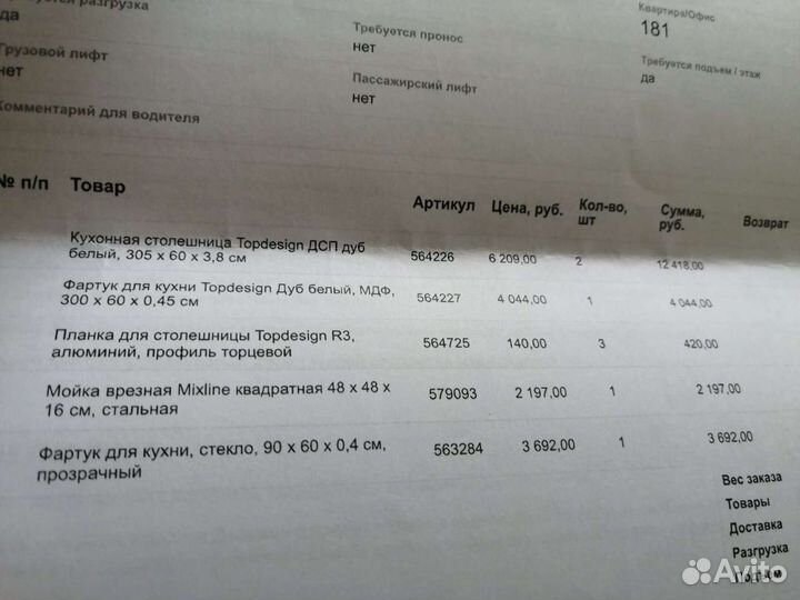 Стекло закалённое, фартук