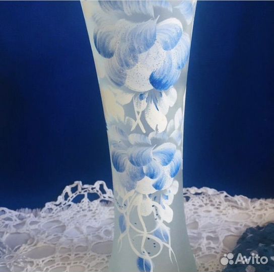 Ваза для цветов Волна, ручная роспись, СССР