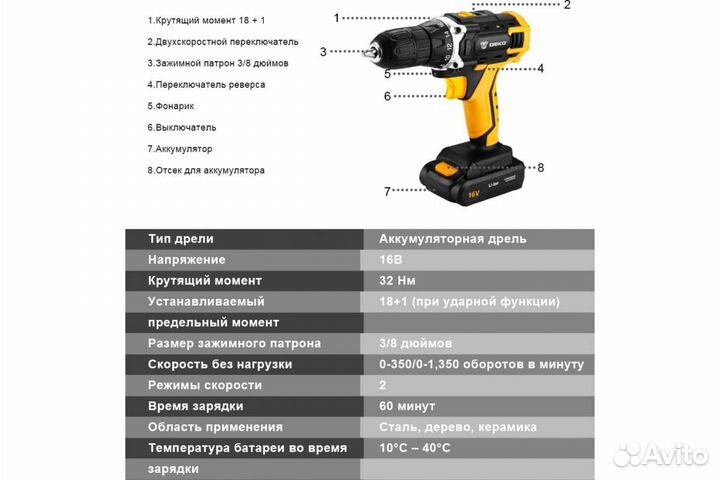 Аккумуляторная дрель шуруповерт