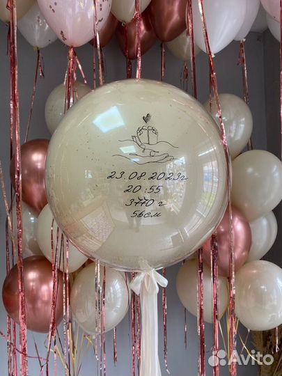 Гелиевые шарики на выписку для девочки