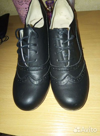 Туфли ботильоны женские на платформе, натуральная