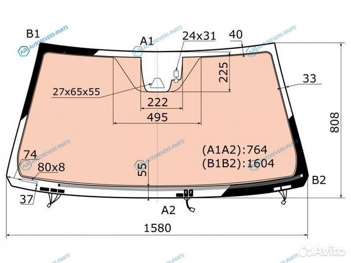 FJ200-L-vcpssw lfwwx Стекло лобовое с полным обогр