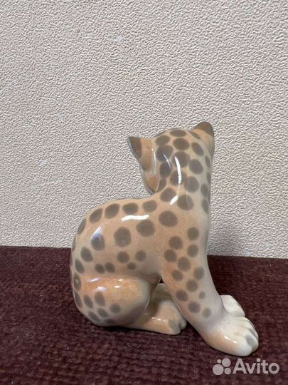 Фарфоровая статуэтка «Леопардик», лфз, СССР