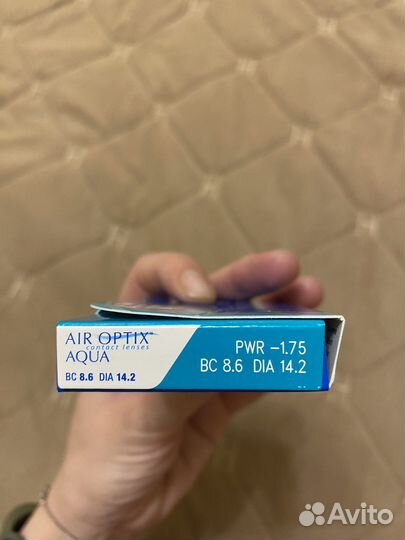 Линзы контактные air optix aqua -1.75 6 штук