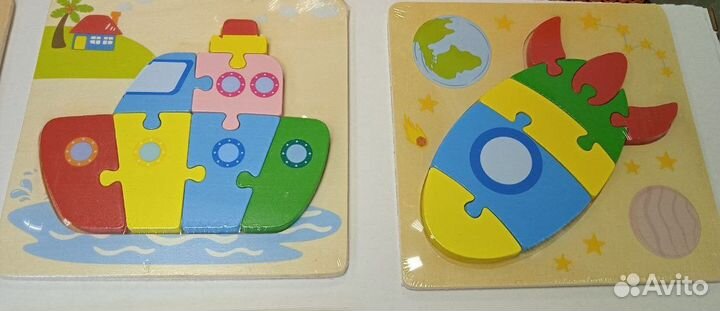 Деревянные пазлы вкладыши
