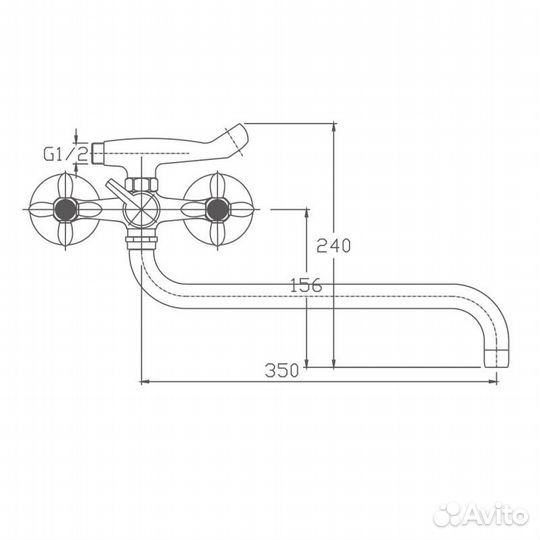 Смеситель для ванны Haiba HB2018, хром
