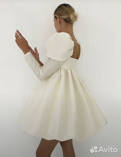 Платье с пышными рукавами свадебное вечернее