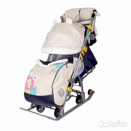 Санки коляска nika kids белые