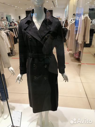 Синий фирменный хлопковый плащ Лондон темно-синий