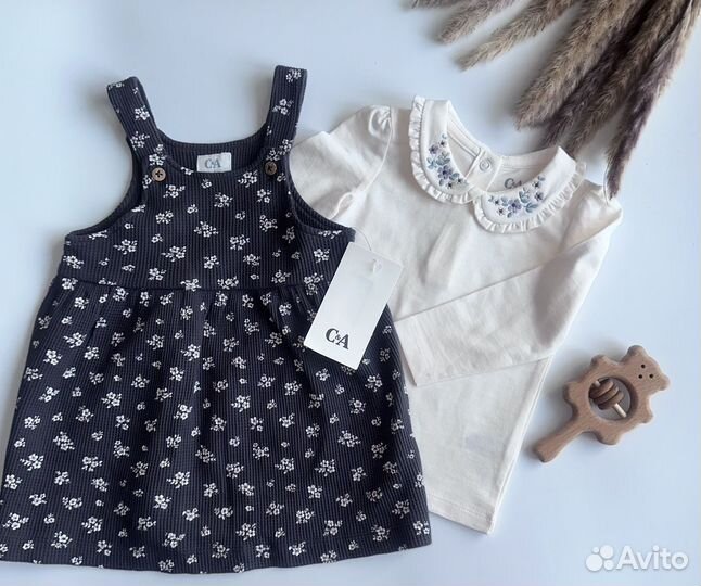 Сарафан и лонгслив для девочки 74