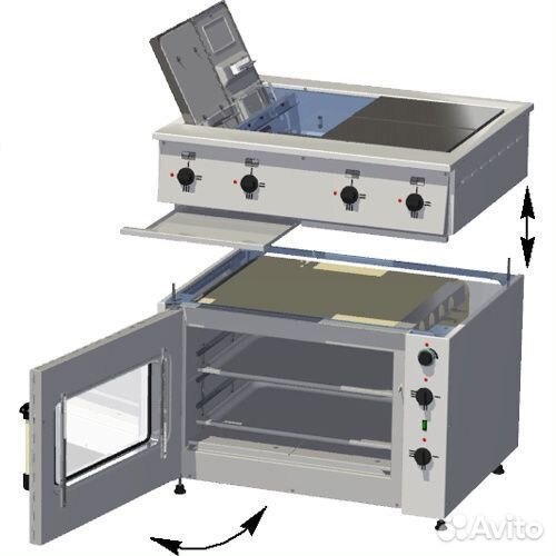 Плита пэ-0,48М с жарочным шкафом нерж сталь
