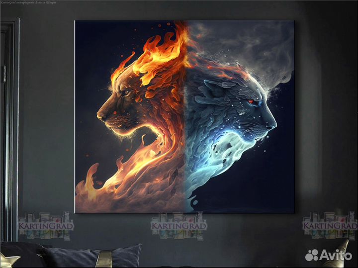 Замечательные картины в интерьер Лев и Львица