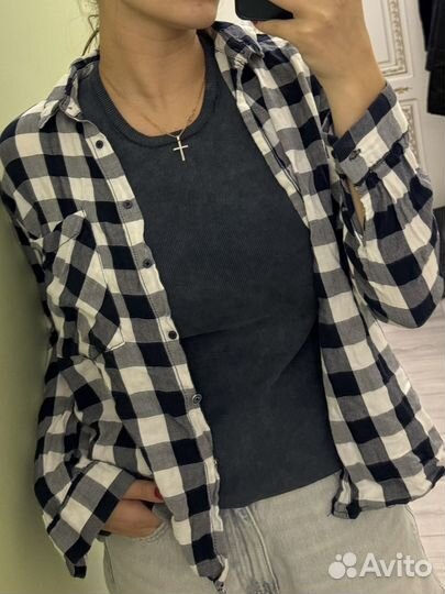 Рбашка в клетку pull&bear