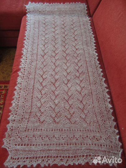 Пуховый палантин шарф серый из Оренбурга