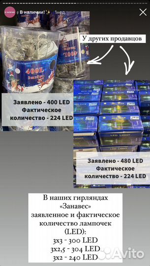 Премиум Гирлянда занавес штора