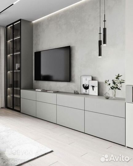 Тв зона со шкафами на заказ