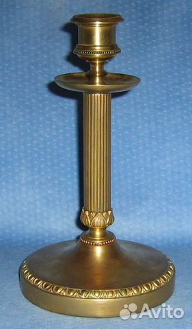 Антикварный бронзовый подсвечник