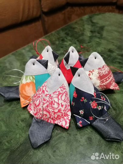 Текстильные птички ручной работы