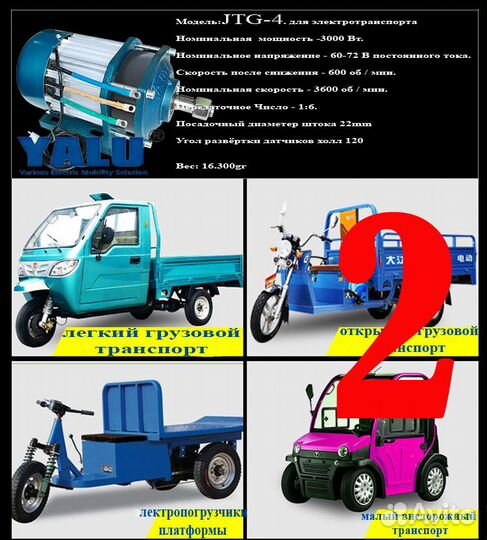 Электромоторы yalu и Unite Motor 1000w-3000w