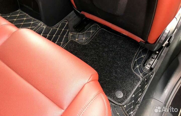 Автомобильные коврики из экокожи 3d