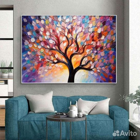 Текстурная картина маслом Дерево Интерьерная
