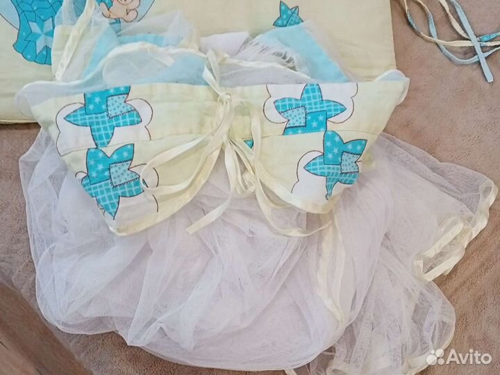 Бортики в детскую кроватку + балдахин