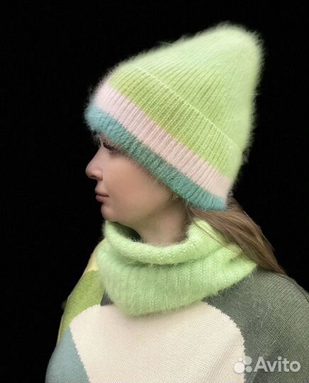 Комплект шапка и снуд женский