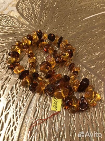 Бусы и браслет из янтаря