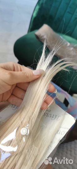 Искусственные волосы на заколках, светло-русые