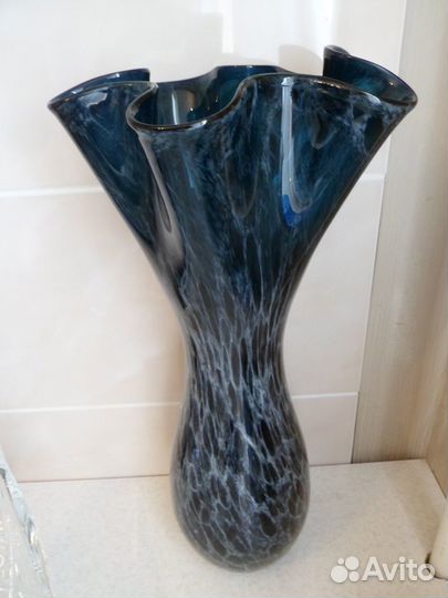 Ваза цветное стекло, хрусталь, графин, рюмки СССР