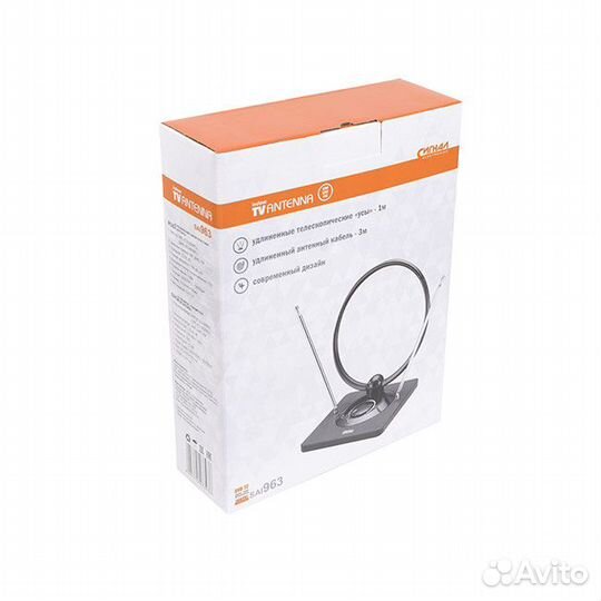 Антенна комнатная DVB-T2/ дмв+мв/ FM активная сигн