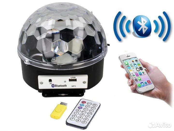 Диско-шар+пульт+USB с блютусом