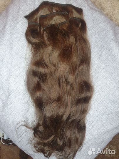 Натуральные волосы на заколках