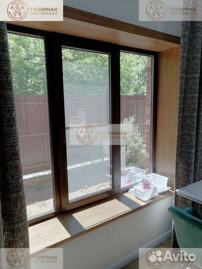 Откосы на окна под натуральным шпоном дуба