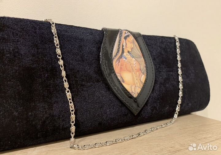 Винтажный бархатный клатч