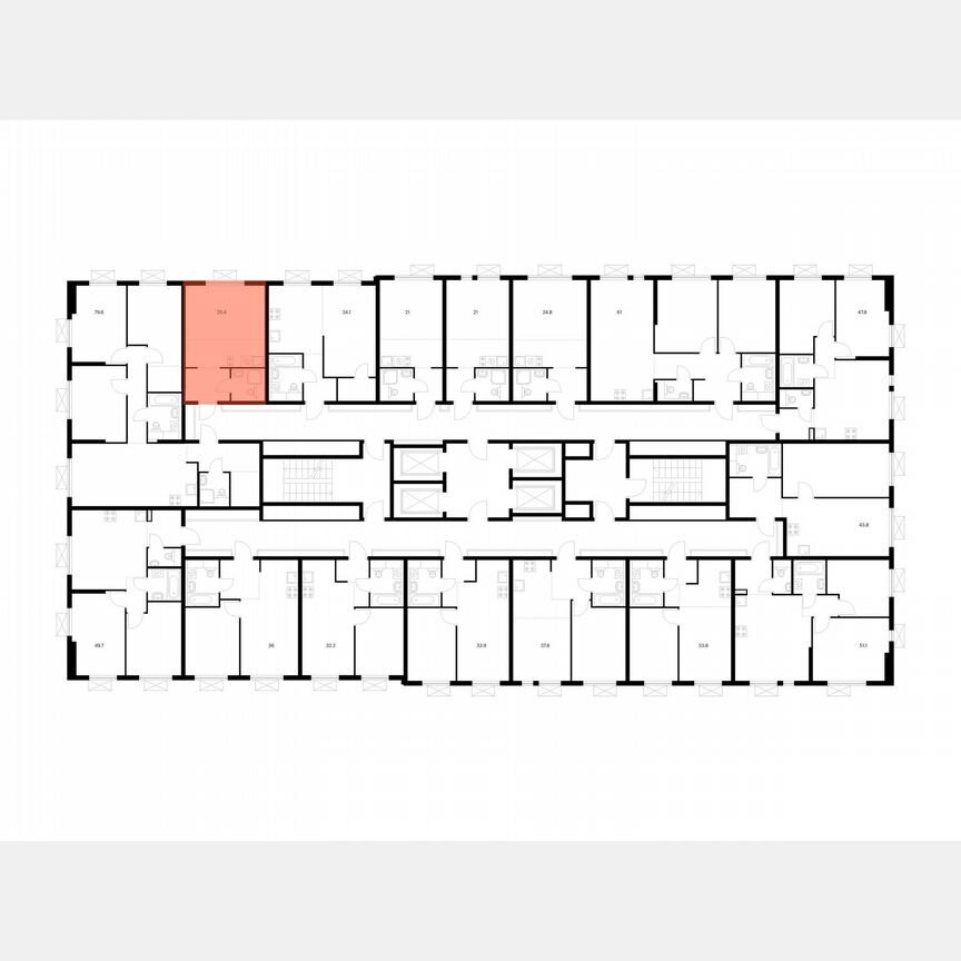 Квартира-студия, 25,4 м², 6/24 эт.
